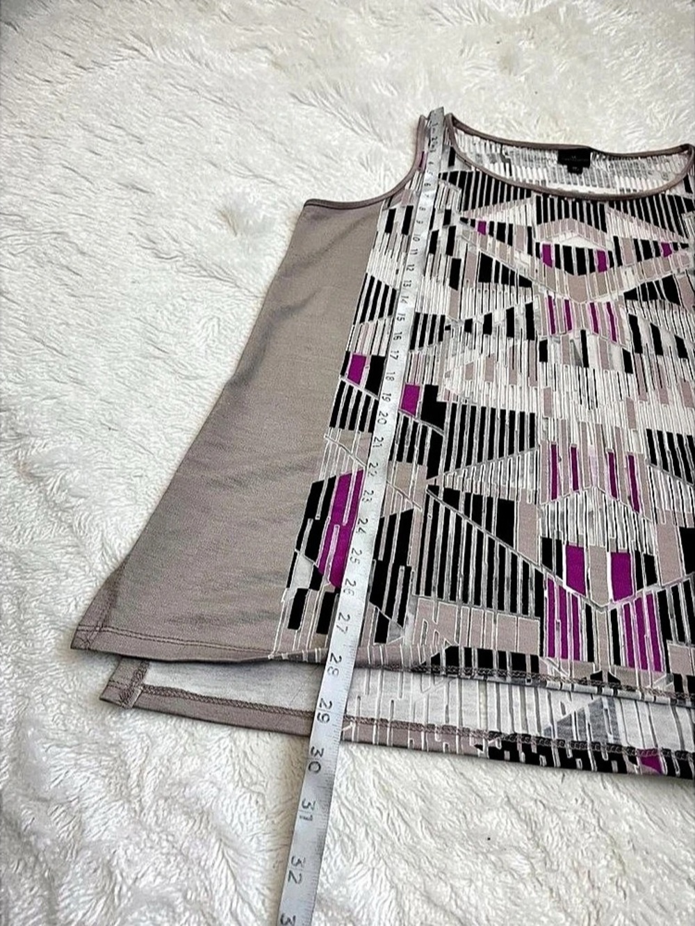 Worthington XL Geometric Sheer Panel Sleeveless Tunic Top - Picture 7 of 8